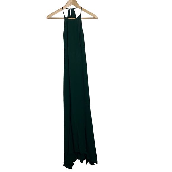 Reformation Emerald Green High Neck Cutout Maxi Gown Dress Womens Size 0